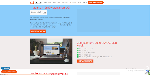Ztech thiết kế website tại Hòa Bình đa dạng, phù hợp với nhiều ngành nghề