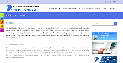 VNPT Hưng Yên là công ty thiết kế website tại Hưng Yên với nhiều năm kinh nghiệm