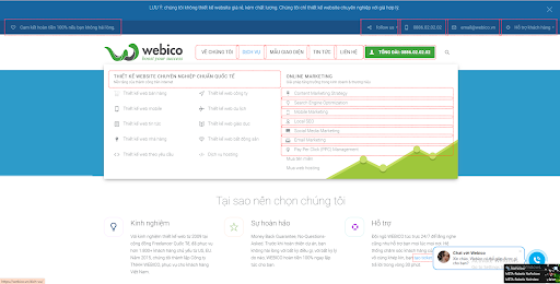 Sự chuyên nghiệp và tận tâm từ đội ngũ thiết kế của WEBICO tạo ra những thiết ké webiste đẹp mắt, nhiều chức năng