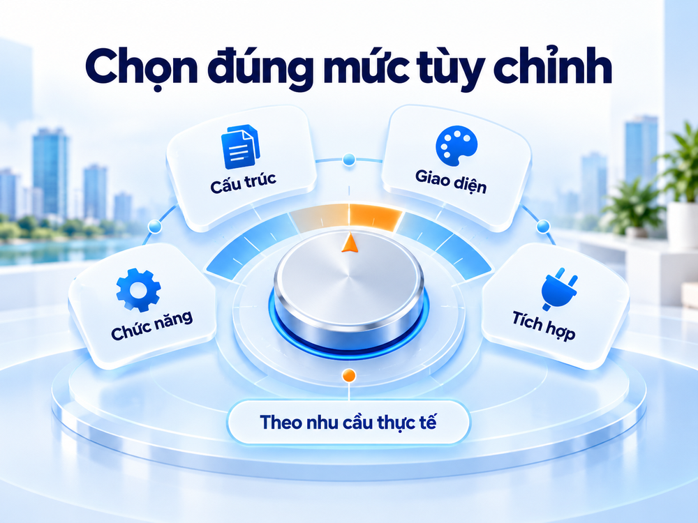Bốn nhóm tùy chỉnh cần cân đối theo nhu cầu thực tế của doanh nghiệp.