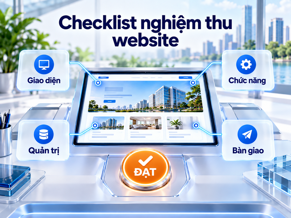 Bốn nhóm tiêu chí kiểm tra trước khi xác nhận bàn giao website.