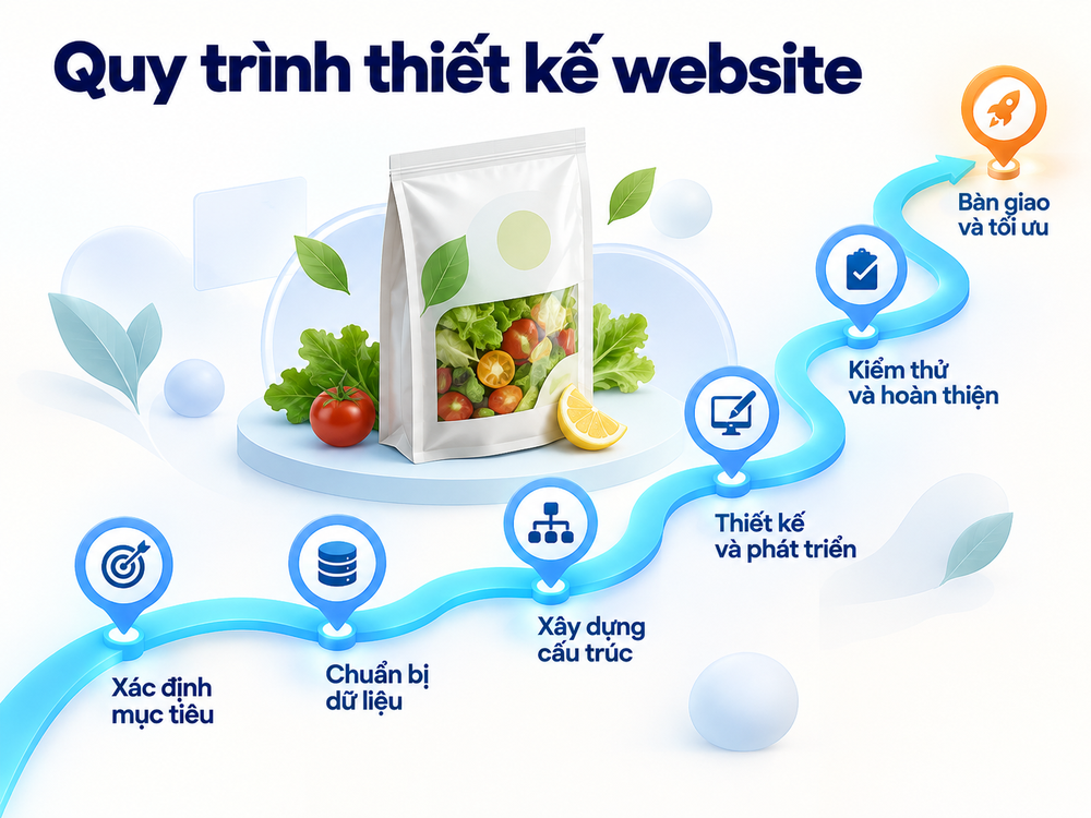 Quy trình đi từ xác định mục tiêu, chuẩn bị dữ liệu đến kiểm thử, bàn giao và tối ưu.