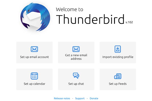 Giao diện Thunderbird khi mở tài khoản email vừa đăng nhập