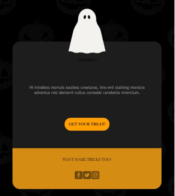 Chọn thiết kế email Halloween