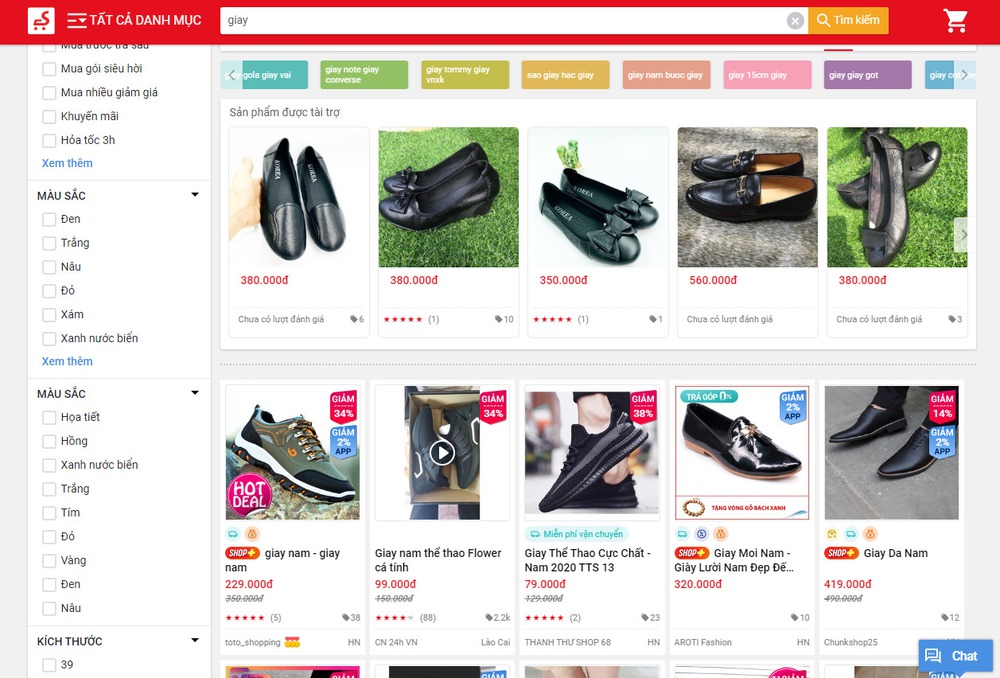 trang web bán giày