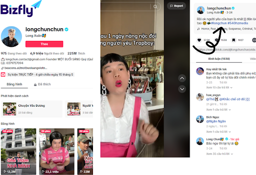 Hot TikToker Long Chun sử dụng hashtag để gia tăng độ nhận diện 
