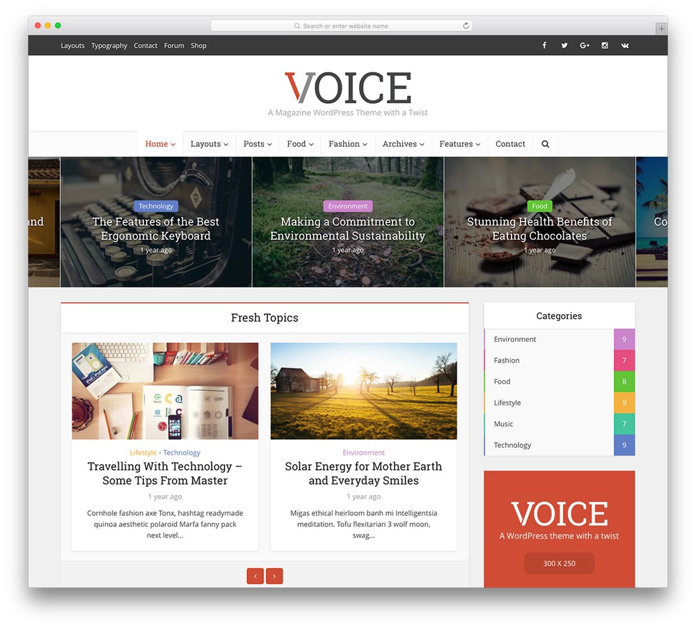 Voice - Mẫu thiết kế web tin tức, báo điện tử nổi bật