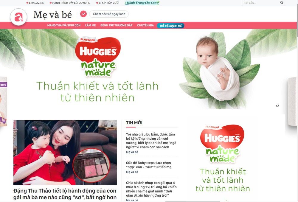 website mẹ và bé