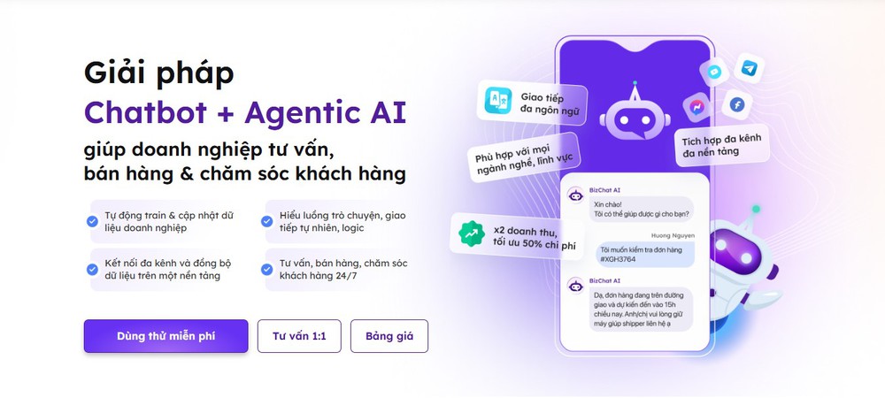 BizChatAI là giải pháp chatbot AI thế hệ mới của Bizfly (VCCorp)