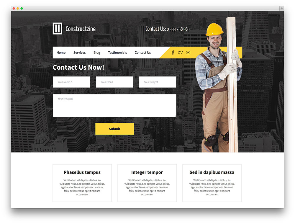 mẫu website công ty xây dựng chuyên nghiệp