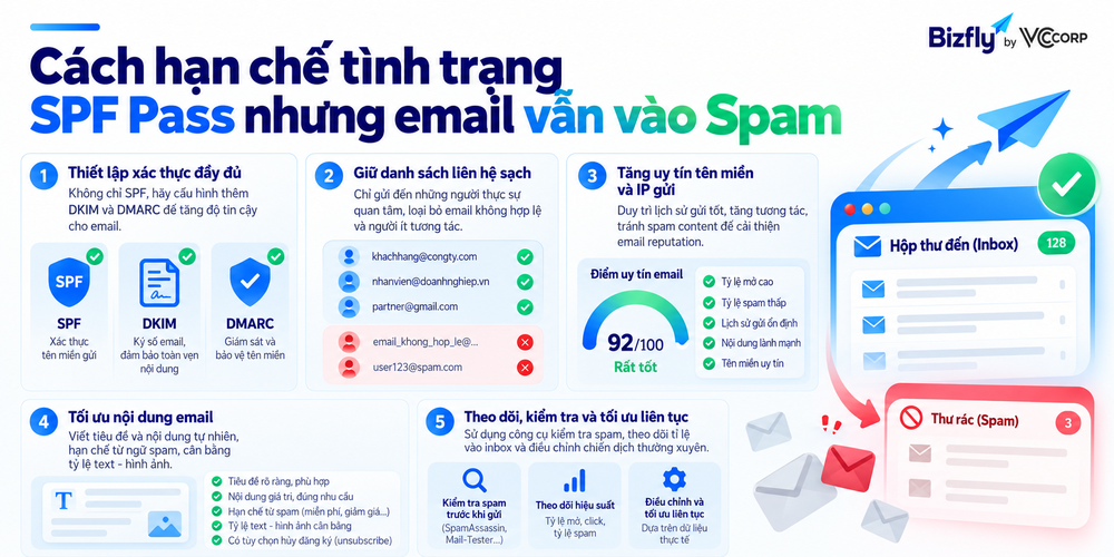 Cách hạn chế tình trạng SPF Pass nhưng email vẫn vào Spam