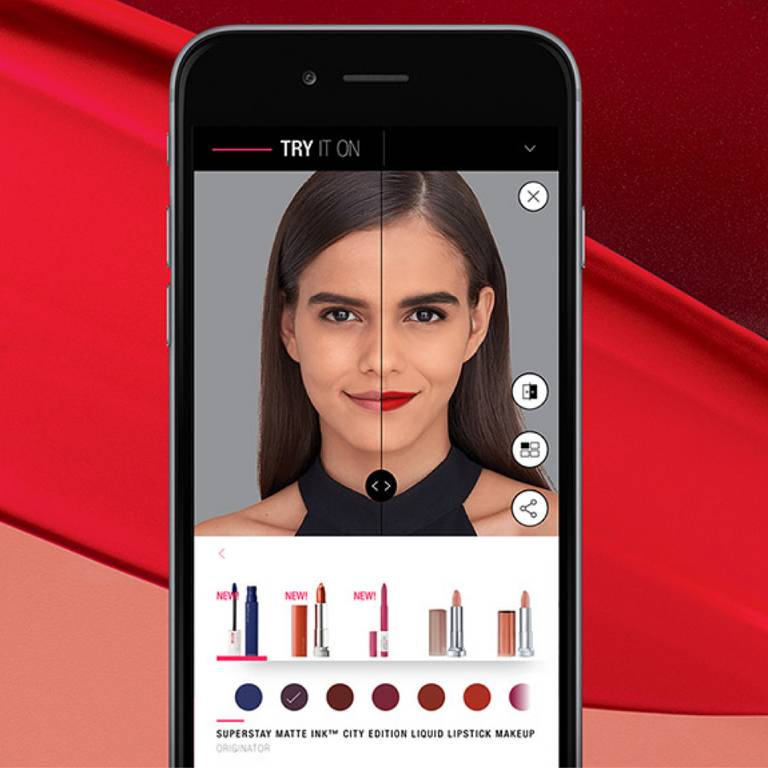 Khách hàng của L'Oréal có thể xem thử kết quả các sản phẩm mình muốn mua nhờ công nghệ AR tích hợp trên mobile app
