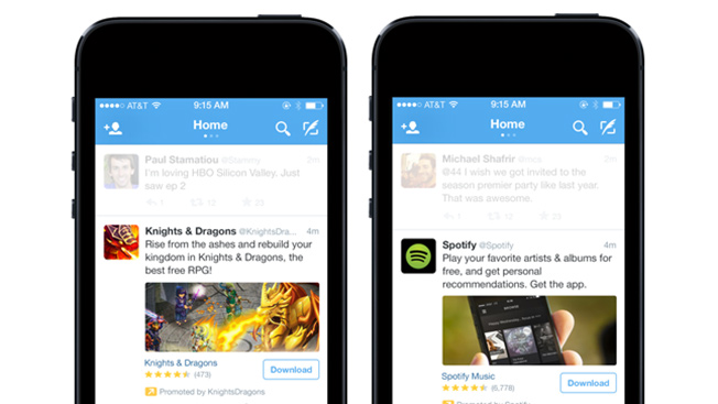 Sử dụng Twitter trả phí nhằm tăng lượt tải app