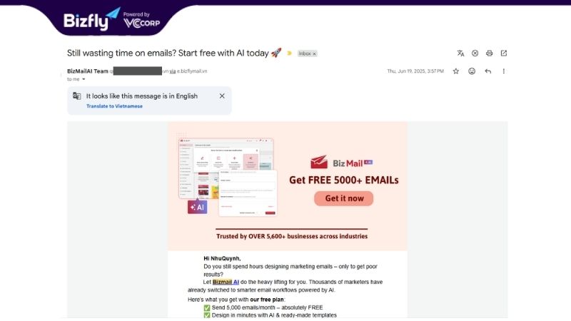 Chiến dịch email marketing gửi ưu đãi sản phẩm