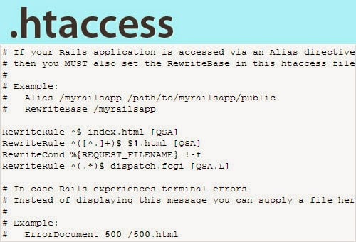 File .htaccess chứa nhiều mã code là nguyên nhân gây ra lỗi http error 500