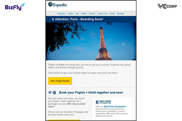 Mẫu email marketing du lịch chăm sóc khách hàng 