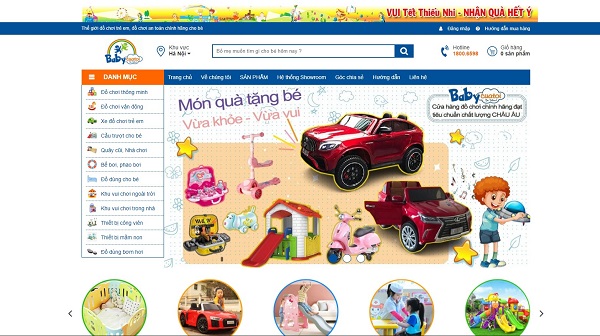 Mẫu thiết kế website đồ chơi trẻ em chuyên nghiệp