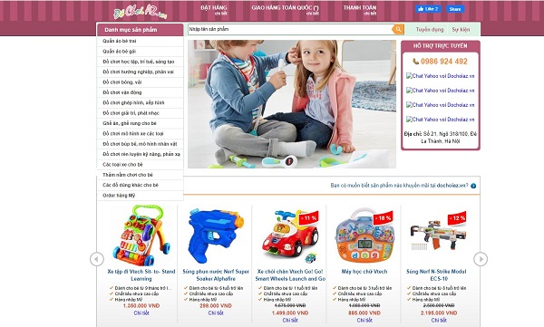 Mẫu thiết kế website đồ chơi trẻ em trực tuyến