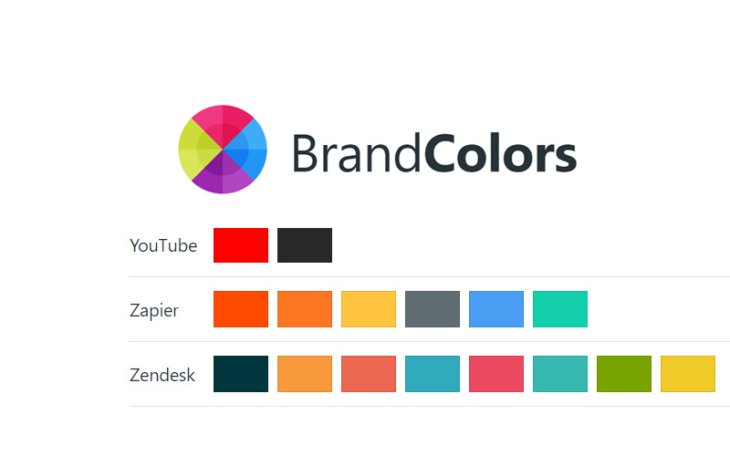 BrandColors cung cấp cho người dùng các mã màu nhiều thương hiệu đang sử dụng