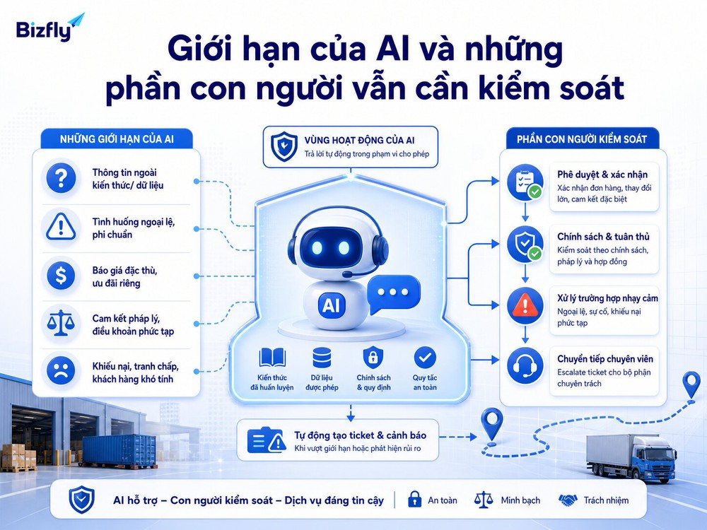 Triển khai theo từng bước giúp doanh nghiệp kiểm soát dữ liệu, kịch bản và kênh tích hợp.