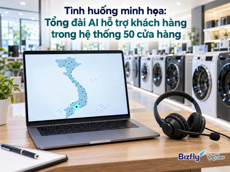 Tình huống minh họa: Tổng đài AI hỗ trợ khách hàng trong hệ thống 50 cửa hàng