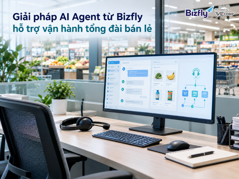 Giải pháp AI Agent từ Bizfly hỗ trợ vận hành tổng đài bán lẻ