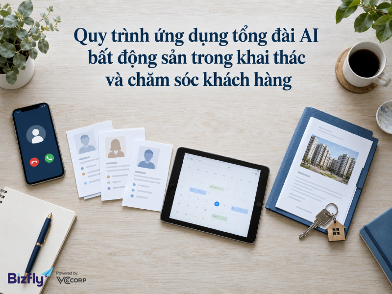 Quy trình ứng dụng tổng đài AI bất động sản trong khai thác và chăm sóc khách hàng