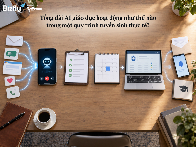 Tổng đài AI giáo dục hoạt động như thế nào trong một quy trình tuyển sinh thực tế?