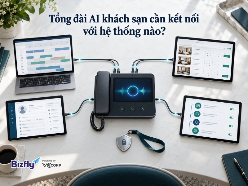 Tổng đài AI khách sạn cần kết nối với hệ thống nào?